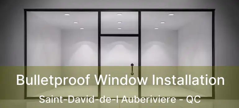  Bulletproof Window Installation Saint-David-de-l Auberiviere - QC