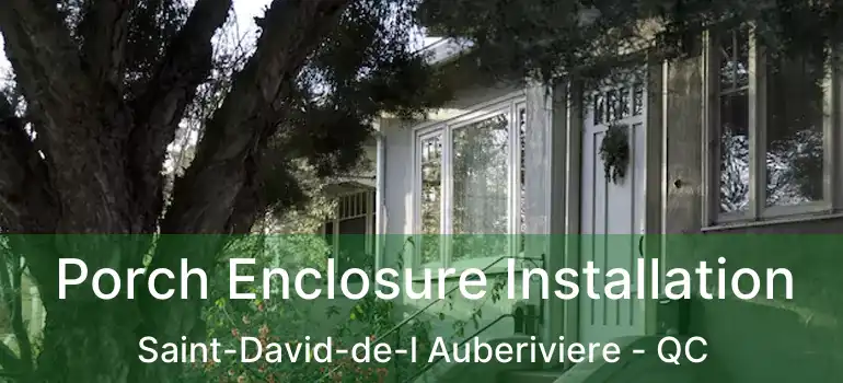 Porch Enclosure Installation Saint-David-de-l Auberiviere - QC