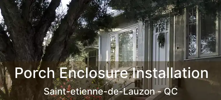  Porch Enclosure Installation Saint-etienne-de-Lauzon - QC