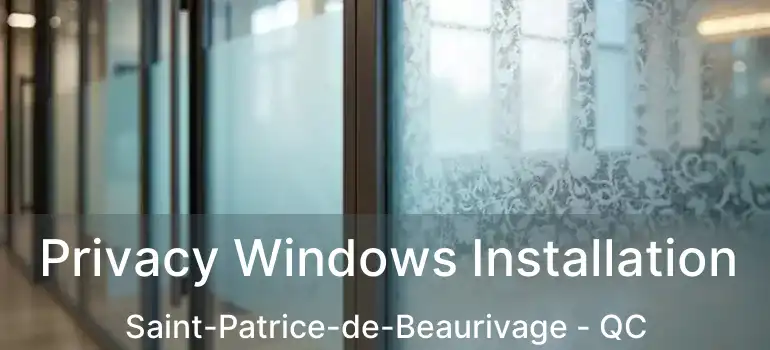  Privacy Windows Installation Saint-Patrice-de-Beaurivage - QC