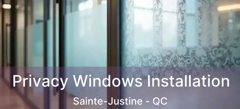  Privacy Windows Installation Sainte-Justine - QC