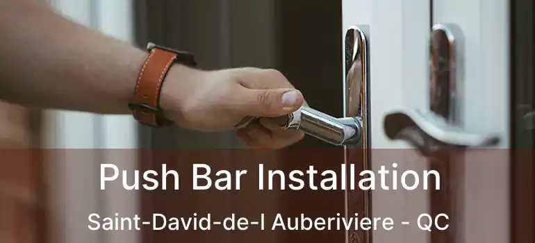 Push Bar Installation Saint-David-de-l Auberiviere - QC