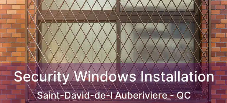  Security Windows Installation Saint-David-de-l Auberiviere - QC