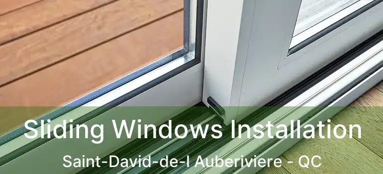  Sliding Windows Installation Saint-David-de-l Auberiviere - QC