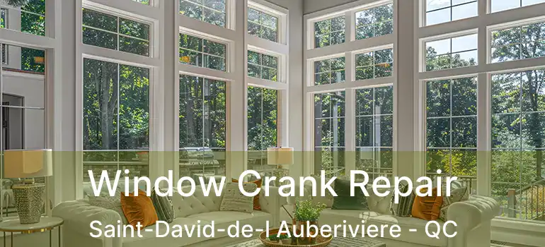  Window Crank Repair Saint-David-de-l Auberiviere - QC
