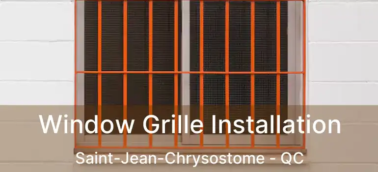 Window Grille Installation Saint-Jean-Chrysostome - QC