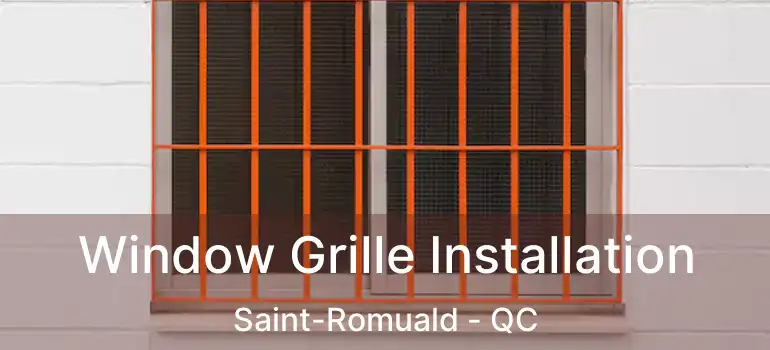  Window Grille Installation Saint-Romuald - QC